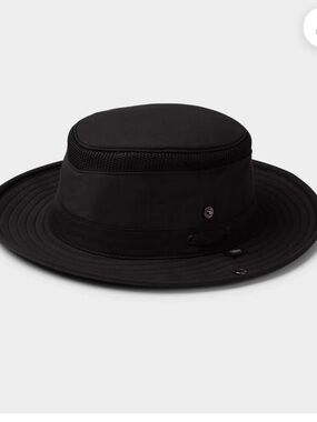 TILLEY Men's-Women’s Black Outdoor Bucket Hat with Chin Straps